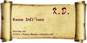 Kese Dénes névjegykártya